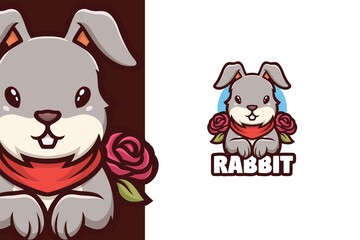 Rabbit Hold Rose Logo Mascot