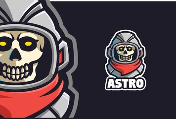 Skull Astronaut Logo Mascot