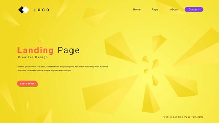 Modern Abstract Gradient Yellow 3d Polygonal Background For Banner, Website Or Landing Page Template