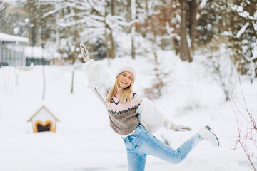 Woman skates in the park.