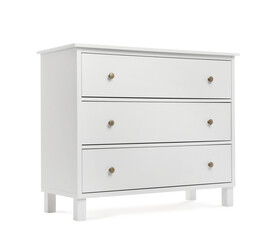 Modern chest of drawers isolated on white