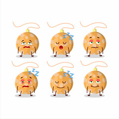 Fototapeta premium Cartoon character of christmas lights orange with sleepy expression