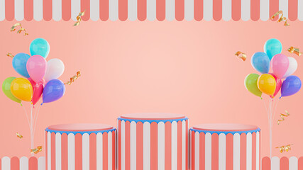 podium with carnival concept for your product display
