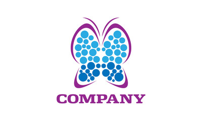 Abstract butterfly with bubbles