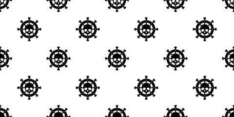 helm seamless pattern anchor vector skull bone halloween boat pirate ghost maritime Nautical ocean sea repeat wallpaper scarf isolated tile background design
