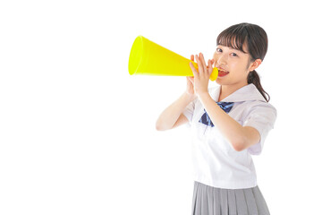 応援をする学生