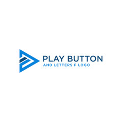 PLAY BUTTON AND LETTERS F LOGO