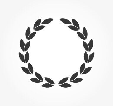 Laurel leaves wreath icon.