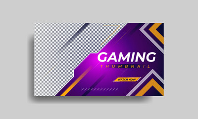 Gaming youtube thumbnail template design © gdai