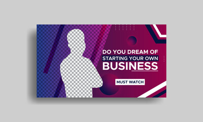 Business youtube thumbnail template design