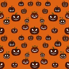 halloween pumpkins seamless pattern