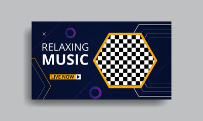 Live music youtube thumbnail template design 