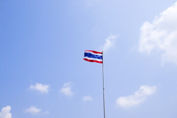 Thailand flag with sky.