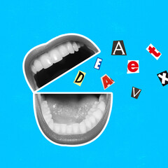 Modern design, contemporary art collage. Inspiration, idea, trendy urban magazine style. Addiction...