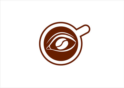 illustration of an eye coffee icon logos