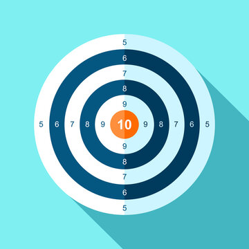 Target icon in flat style on color background. Center aim. Vector design element for you business projects