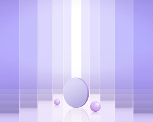3d background products display with geometric platform. purple background. stand to show cosmetic products. Stage showcase on pedestal display 3d beige studio..