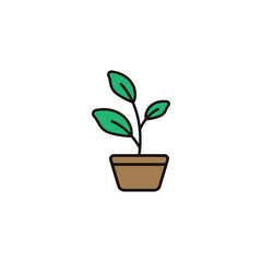 Plant pot icon design illustration template