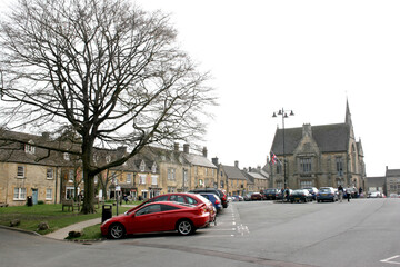 Views of the Town Centre in Stow on the Wold, Gloucestershire in the UK