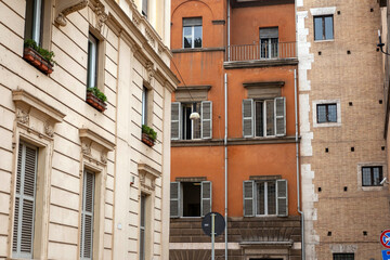 Obraz premium A street in Rome on a summer day