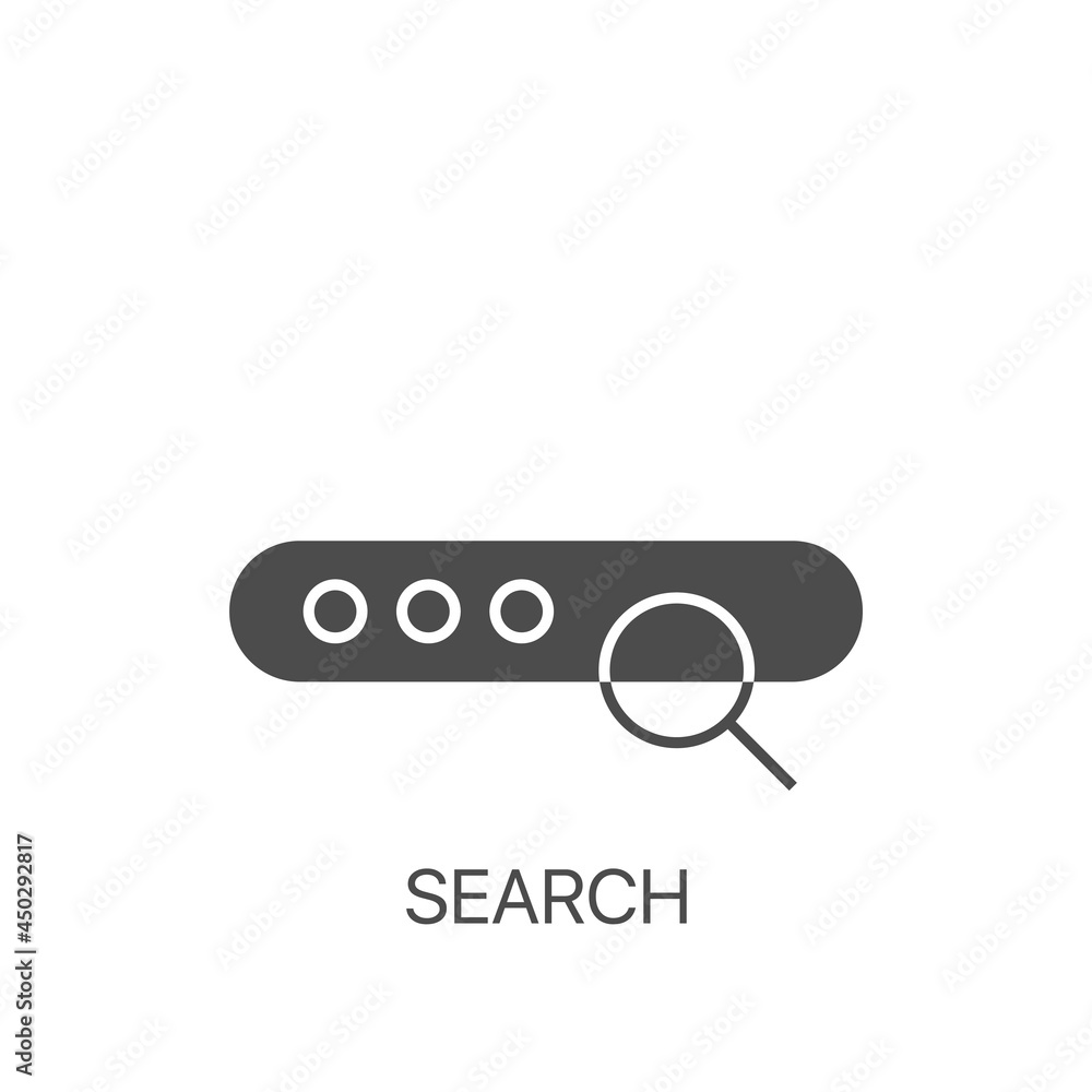Aufkleber search vector icon. vector interface element with search button