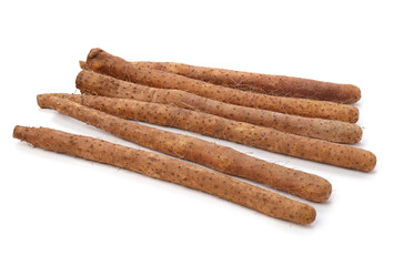 Fresh  yam on white background.