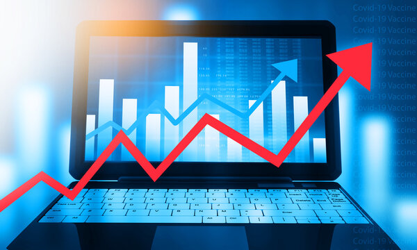 Stock market graph online business. stcok exchange concept. Digital illustration.