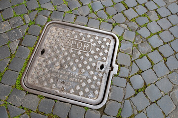 SPQR manhole cover in Rome