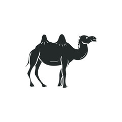 Camel Icon Silhouette Illustration. Desert Animal Vector Graphic Pictogram Symbol Clip Art. Doodle Sketch Black Sign.