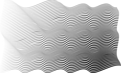 Abstract flow lines background . Fluid wavy shape .Striped linear pattern . Music sound wave . Vector illustration