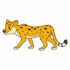 Animal character funny cheetah in cartoon style. Children's illustration.