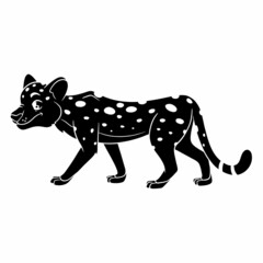 Animal character funny cheetah silhouette. Children's illustration.