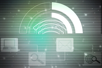 2d illustration WIFI symbol sign, WIFI Internet Network Connection Background, Wireless network connection background