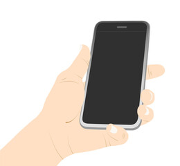 Phone screen, blank screen, holding phone, smart phone, telephone, message, empty, flat, blank, screen vector stock.
