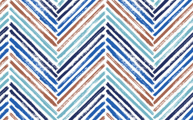 Brush stroke chevron zig zag seamless pattern.