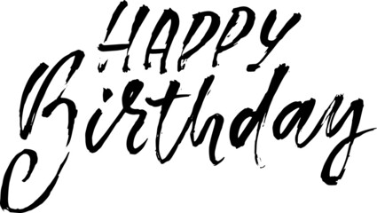 Happy birthday modern dry brush lettering for invitation and greeting card, prints and posters. Hand drawn inscription, calligraphic illustration