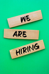 Text sign showing We are hiring