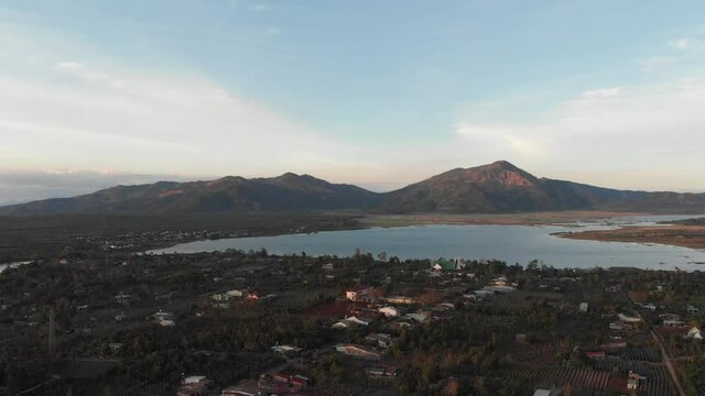 Aerial view of Bien Ho or TNung lake or Ea Nueng lake in Pleiku, Gia Lai, Vietnam
