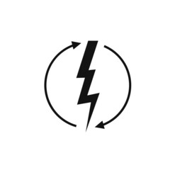 Renewable energy icon, graphic design template, lightning bolt, vector illustration