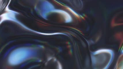 Liquid Metal Looped Abstract Digital Background 3D Render