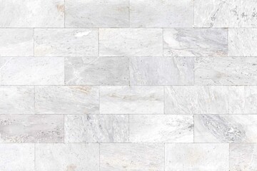 White marble tiled wall with vintage pattern texture and background seamless