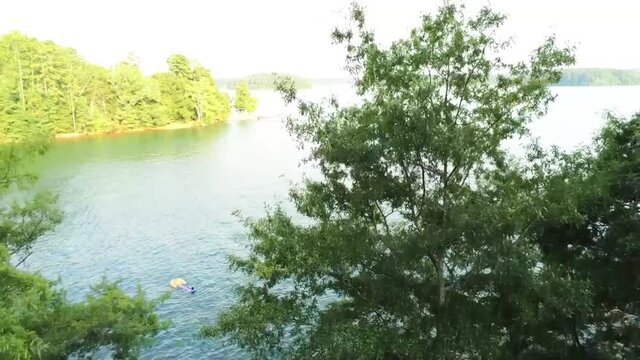 beautiful aerial views at lake hartwell south carolina and georgia
