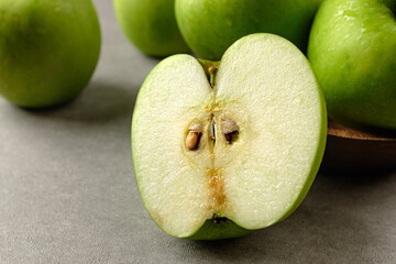 Sweet and sour fresh green apples