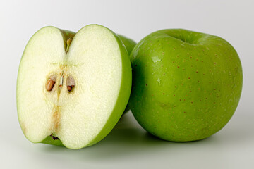 green apple on a white background