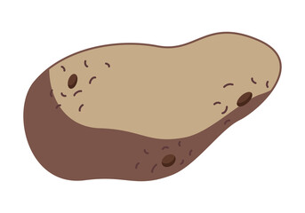 Potato icon in a flat hand drawn style isolated on a white background. Vector illustration. 