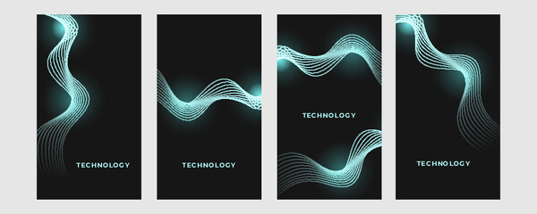Abstract tech background. Futuristic technology interface. Tech banner background.  Vector background for cover, banner, poster, web, and packaging