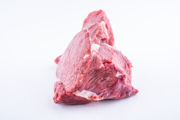 Piece of fresh horqin beef on white background