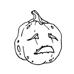 Jack's lantern, vector on a white background. Element for autumn design, halloween.