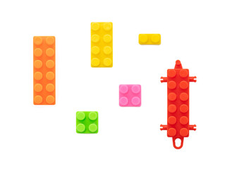 Full color block toy on isolated white background