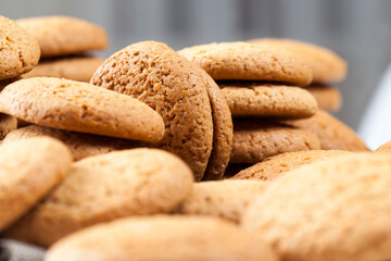 cookies baked with oatmeal and wheat flour